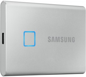 Samsung Portable SSD T7 Touch 1 TB silber, Externe SSD(USB 3.0 10 Gbit/s)