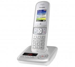 Panasonic KX-TGH720GG, analoges Telefon (silber, Anrufbeantworter)