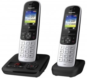 Panasonic KX-TGH722GS, analoges Telefon (mit Anrufbeantworter, 2 Mobilteile)