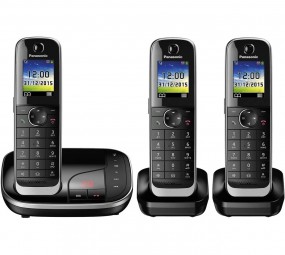 Panasonic KX-TGJ323, analoges Telefon (mit Anrufbeantworter, 3 Mobilteile)