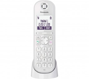 Panasonic KX-TGQ200GW Schnurloses VoIP Telefon (weiß,Babyphone, Freisprechen)
