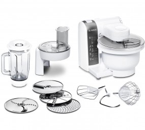 Bosch MUM48020DE weiß/grau, Küchenmaschine mit viel Zuehör (600 W)